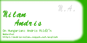 milan andris business card